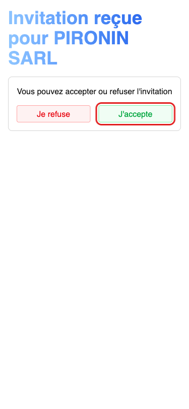 Invitation reçue sur mobile