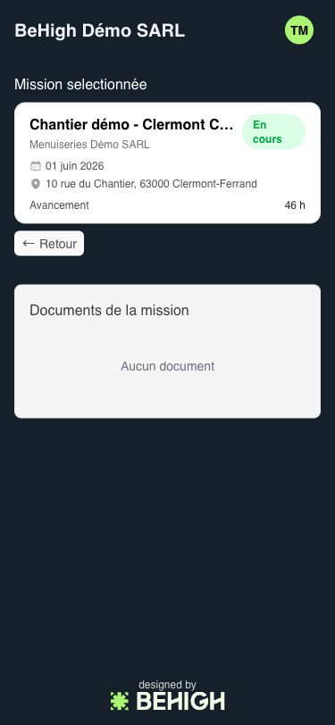 Documents de la mission