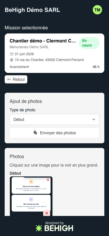 Photo ajoutée sous le type choisi